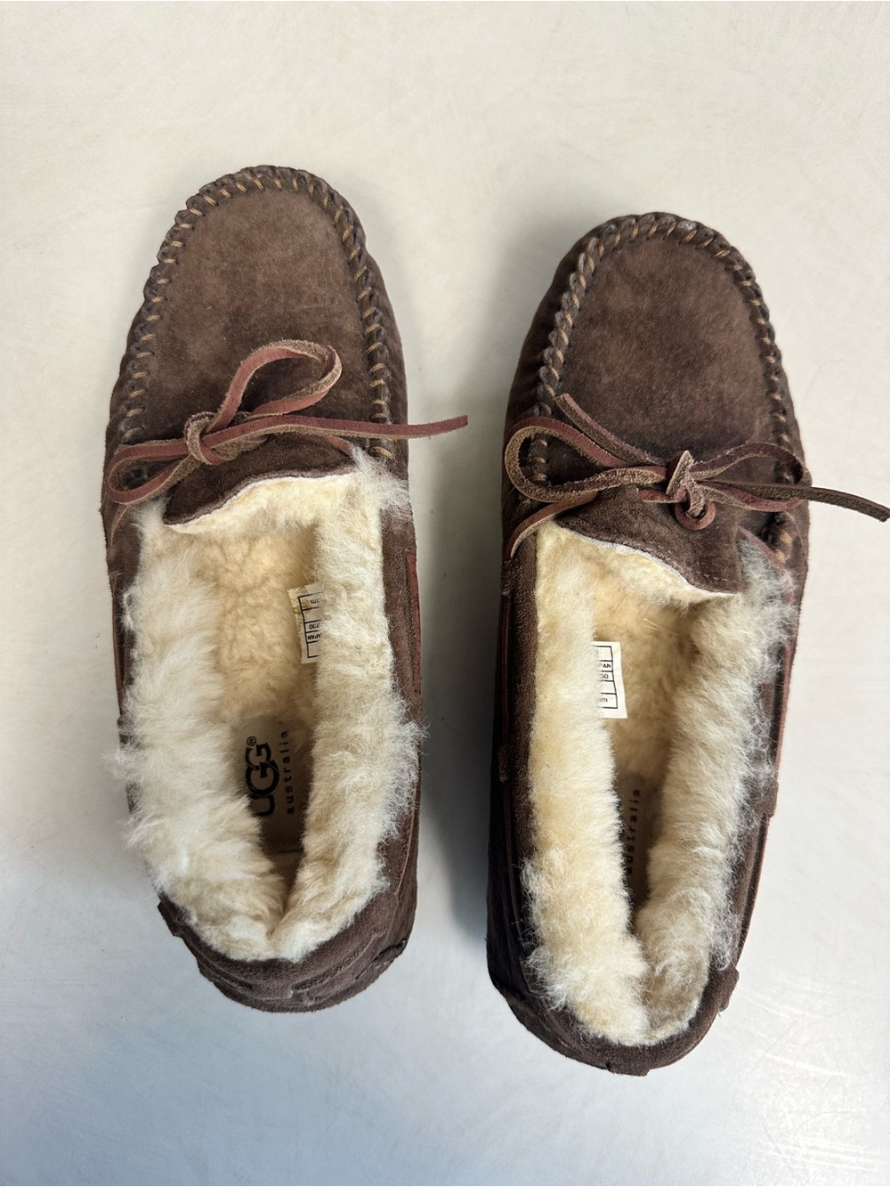 UGG Women’s Chestnut Brown Suede Shearling Moccasin